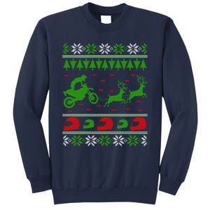 Ugly Christmas Sweater Motocross Biker Gift Sweatshirt