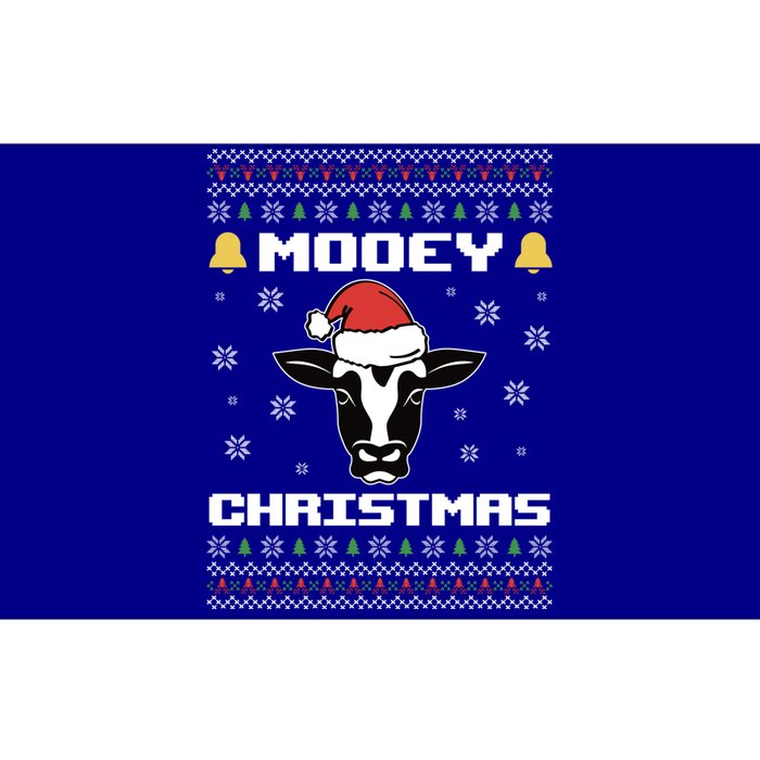 Ugly Christmas Sweater Farm Cow Santa Claus Mooey Christmas Gift Bumper Sticker