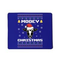 Ugly Christmas Sweater Farm Cow Santa Claus Mooey Christmas Gift Mousepad