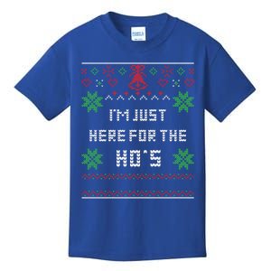 Ugly Christmas Sweater Santa I'm Just Here For The Ho's Cute Gift Kids T-Shirt