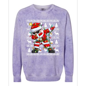 Ugly Christmas Sweater Dabbing Santa Cool Gift Colorblast Crewneck Sweatshirt