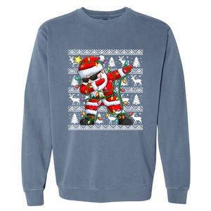 Ugly Christmas Sweater Dabbing Santa Cool Gift Garment-Dyed Sweatshirt