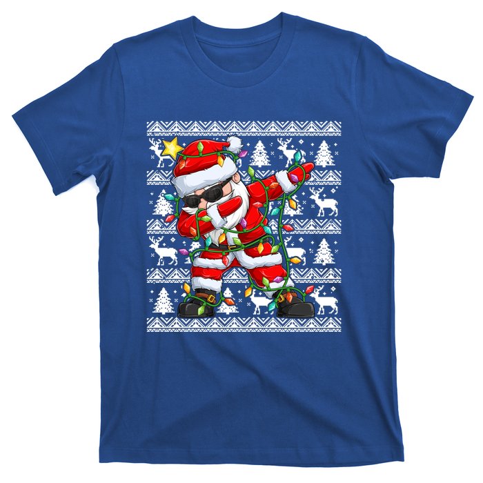 Ugly Christmas Sweater Dabbing Santa Cool Gift T-Shirt