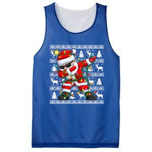 Ugly Christmas Sweater Dabbing Santa Cool Gift Mesh Reversible Basketball Jersey Tank