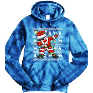 Ugly Christmas Sweater Dabbing Santa Cool Gift Tie Dye Hoodie