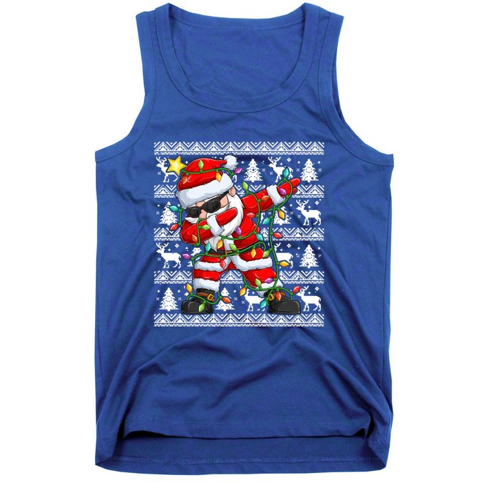 Ugly Christmas Sweater Dabbing Santa Cool Gift Tank Top