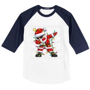 Ugly Christmas Sweater Dabbing Santa Cool Gift Baseball Sleeve Shirt