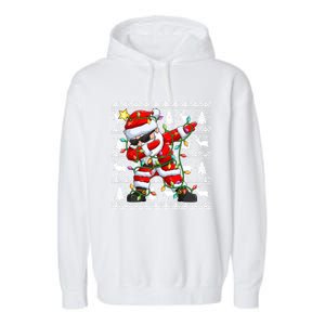 Ugly Christmas Sweater Dabbing Santa Cool Gift Garment-Dyed Fleece Hoodie