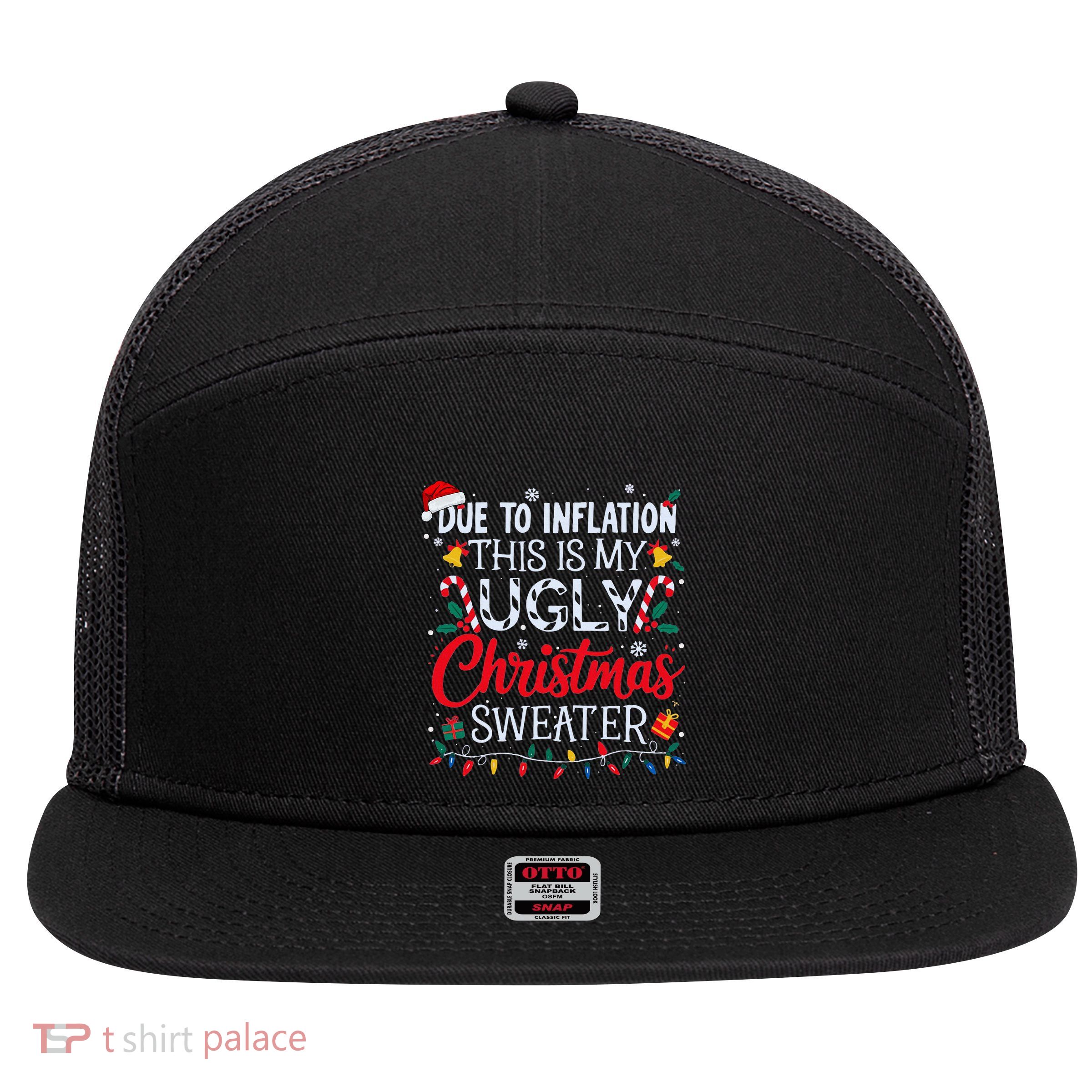 Ugly Christmas Sweater Couples Matching 7 Panel Mesh Trucker Snapback Hat