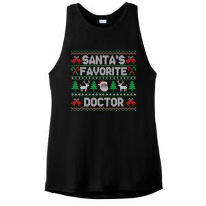 Ugly Christmas Sweater Design Funny SantaS Favorite Doctor Cute Gift Ladies PosiCharge Tri-Blend Wicking Tank