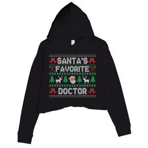 Ugly Christmas Sweater Design Funny SantaS Favorite Doctor Cute Gift Crop Fleece Hoodie