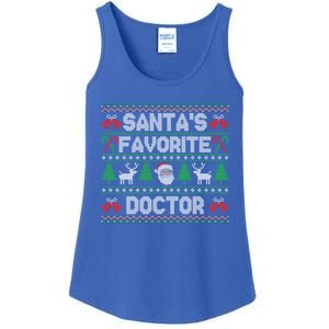 Ugly Christmas Sweater Design Funny SantaS Favorite Doctor Cute Gift Ladies Essential Tank