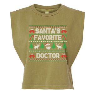 Ugly Christmas Sweater Design Funny SantaS Favorite Doctor Cute Gift Garment-Dyed Women's Muscle Tee