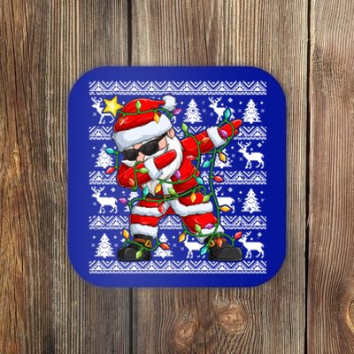 Ugly Christmas Sweater Dabbing Santa Gift Coaster