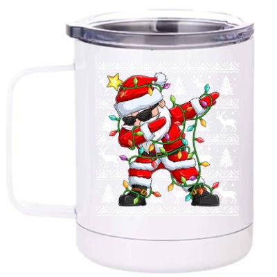 Ugly Christmas Sweater Dabbing Santa Gift 12 oz Stainless Steel Tumbler Cup