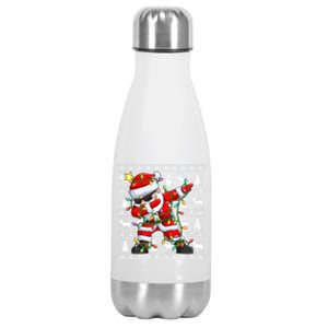 Ugly Christmas Sweater Dabbing Santa Gift Stainless Steel Insulated Water Bottle