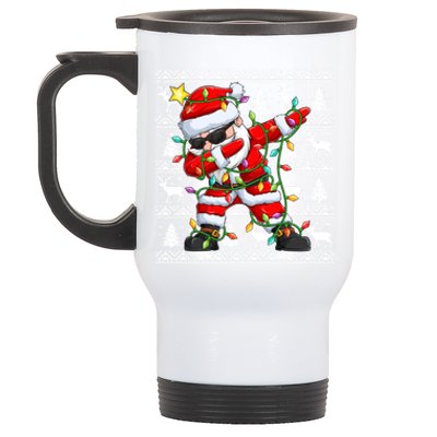 Ugly Christmas Sweater Dabbing Santa Gift Stainless Steel Travel Mug