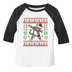 Ugly Christmas Sweater With Dabbing Cat Santa Hat Boys Gift Toddler Fine Jersey T-Shirt