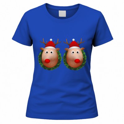 Ugly Christmas Sweater Merry Titmas Reindeer Boobs Naughty Gift Women's T-Shirt