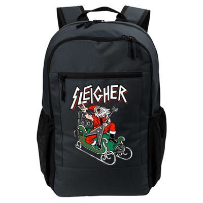 Ugly Christmas Sweater Sleigher Heavy Metal Santa Xmas Daily Commute Backpack