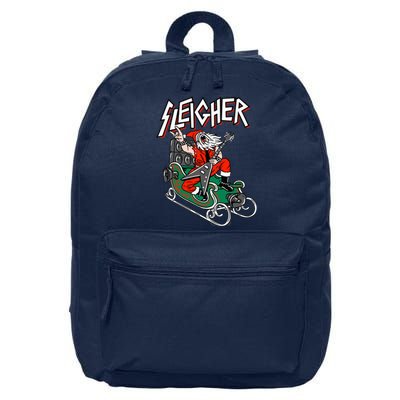 Ugly Christmas Sweater Sleigher Heavy Metal Santa Xmas 16 in Basic Backpack