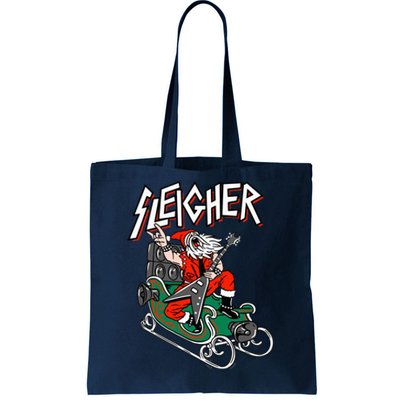 Ugly Christmas Sweater Sleigher Heavy Metal Santa Xmas Tote Bag