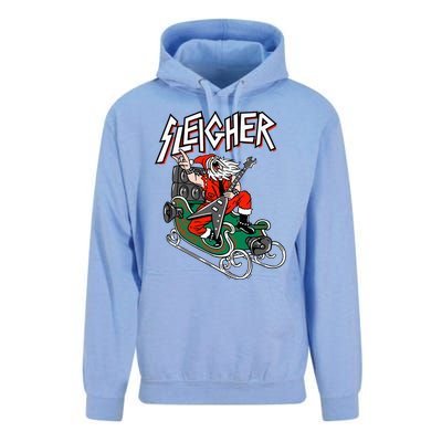 Ugly Christmas Sweater Sleigher Heavy Metal Santa Xmas Unisex Surf Hoodie