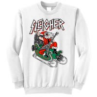 Ugly Christmas Sweater Sleigher Heavy Metal Santa Xmas Sweatshirt