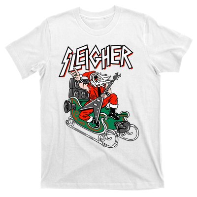 Ugly Christmas Sweater Sleigher Heavy Metal Santa Xmas T-Shirt