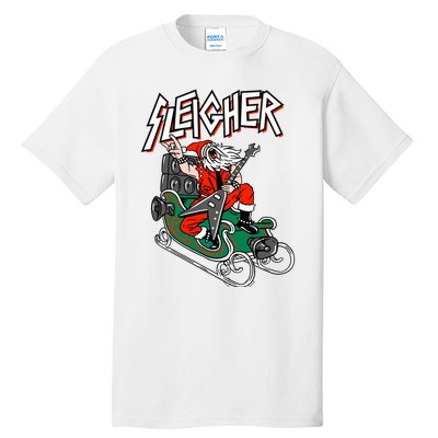 Ugly Christmas Sweater Sleigher Heavy Metal Santa Xmas Tall T-Shirt