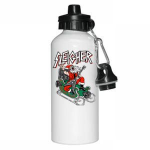 Ugly Christmas Sweater Sleigher Heavy Metal Santa Xmas Aluminum Water Bottle