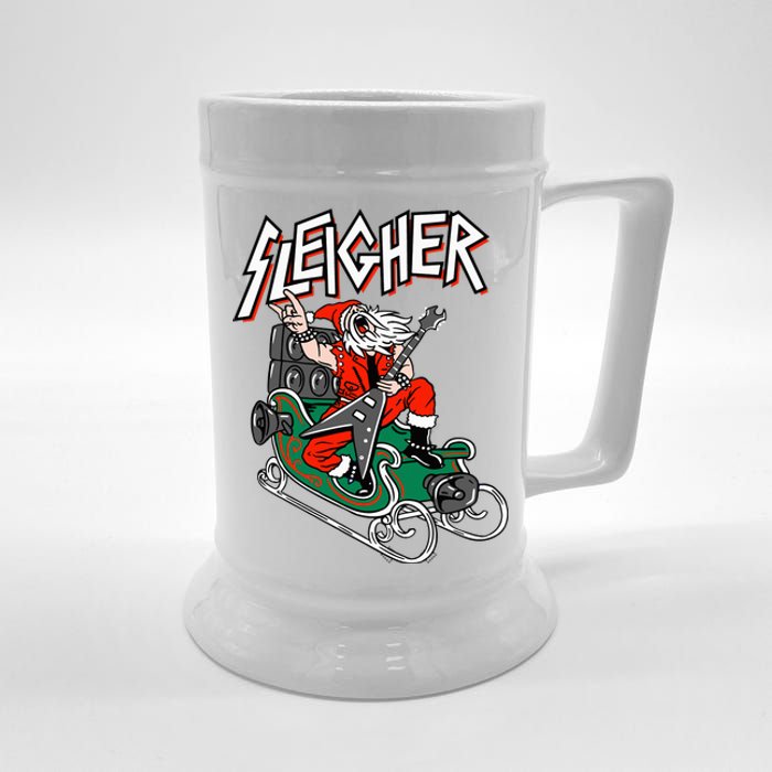 Ugly Christmas Sweater Sleigher Heavy Metal Santa Xmas Beer Stein