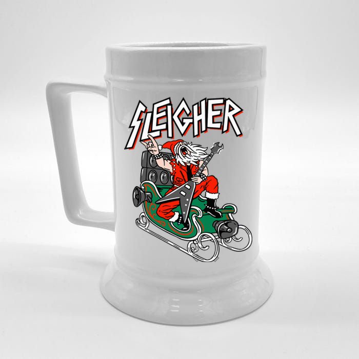 Ugly Christmas Sweater Sleigher Heavy Metal Santa Xmas Beer Stein