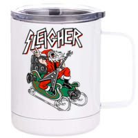 Ugly Christmas Sweater Sleigher Heavy Metal Santa Xmas 12 oz Stainless Steel Tumbler Cup