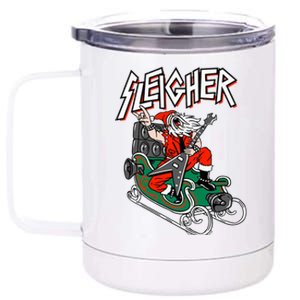 Ugly Christmas Sweater Sleigher Heavy Metal Santa Xmas 12 oz Stainless Steel Tumbler Cup