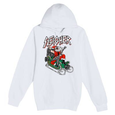 Ugly Christmas Sweater Sleigher Heavy Metal Santa Xmas Premium Pullover Hoodie