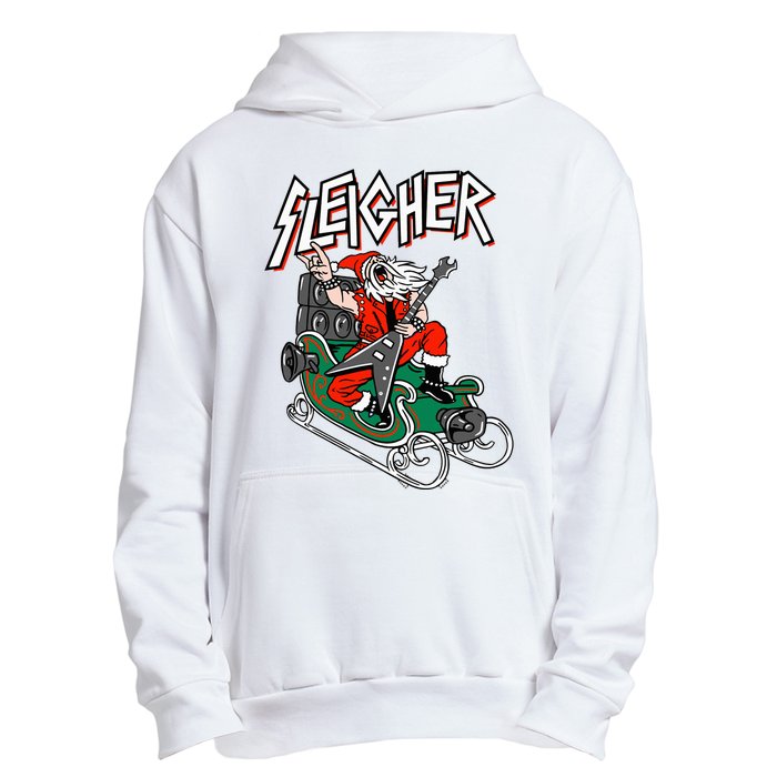 Ugly Christmas Sweater Sleigher Heavy Metal Santa Xmas Urban Pullover Hoodie