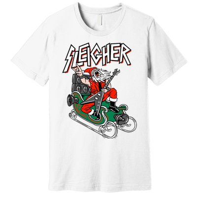 Ugly Christmas Sweater Sleigher Heavy Metal Santa Xmas Premium T-Shirt