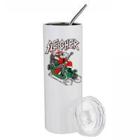 Ugly Christmas Sweater Sleigher Heavy Metal Santa Xmas Stainless Steel Tumbler