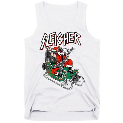 Ugly Christmas Sweater Sleigher Heavy Metal Santa Xmas Tank Top