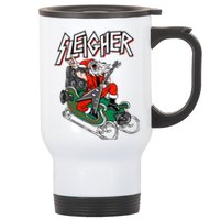 Ugly Christmas Sweater Sleigher Heavy Metal Santa Xmas Stainless Steel Travel Mug