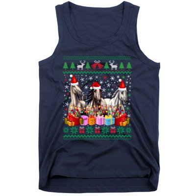 Ugly Christmas Sweater Santa Hat Xmas Horse Lover Animal Tank Top