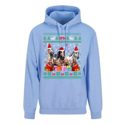 Ugly Christmas Sweater Santa Hat Xmas Horse Lover Animal Unisex Surf Hoodie