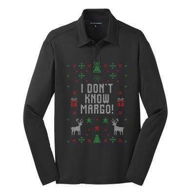 Ugly Christmas Sweater I DonT Know Margo Silk Touch Performance Long Sleeve Polo