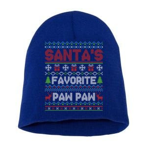 Ugly Christmas Sweater Style Funny SantaS Favorite Paw Paw Great Gift Short Acrylic Beanie