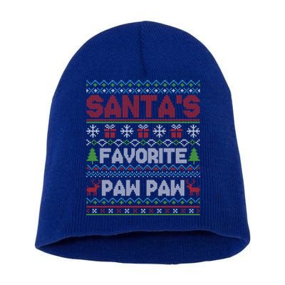 Ugly Christmas Sweater Style Funny SantaS Favorite Paw Paw Great Gift Short Acrylic Beanie