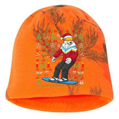 Ugly Christmas Snowboard Polar Bear Ski Funny Gift Kati - Camo Knit Beanie