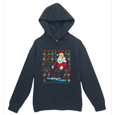 Ugly Christmas Snowboard Polar Bear Ski Funny Gift Urban Pullover Hoodie