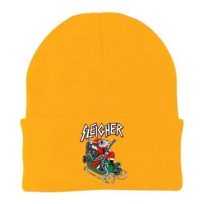 Ugly Christmas Sweater Sleigher Heavy Metal Santa Xmas Knit Cap Winter Beanie