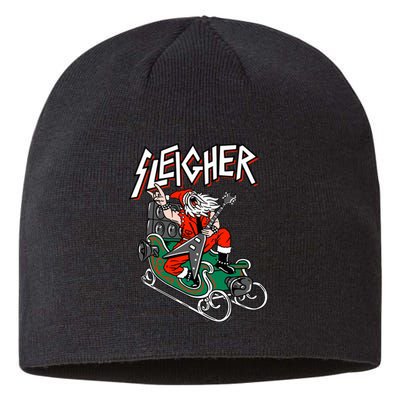 Ugly Christmas Sweater Sleigher Heavy Metal Santa Xmas Sustainable Beanie